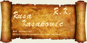 Rusa Kasapović vizit kartica